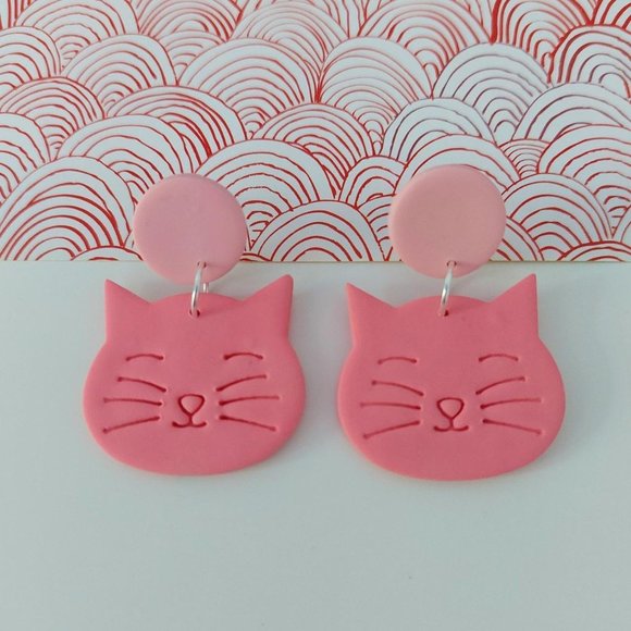Jewelry - Pink Cat Stud Earrings